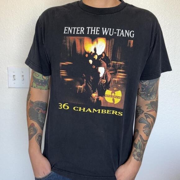 Wu-Tang Clan Shirt Mens Small rap Tee Black Enter The Wu-Tang 36 Chambers - Picture 1 of 5